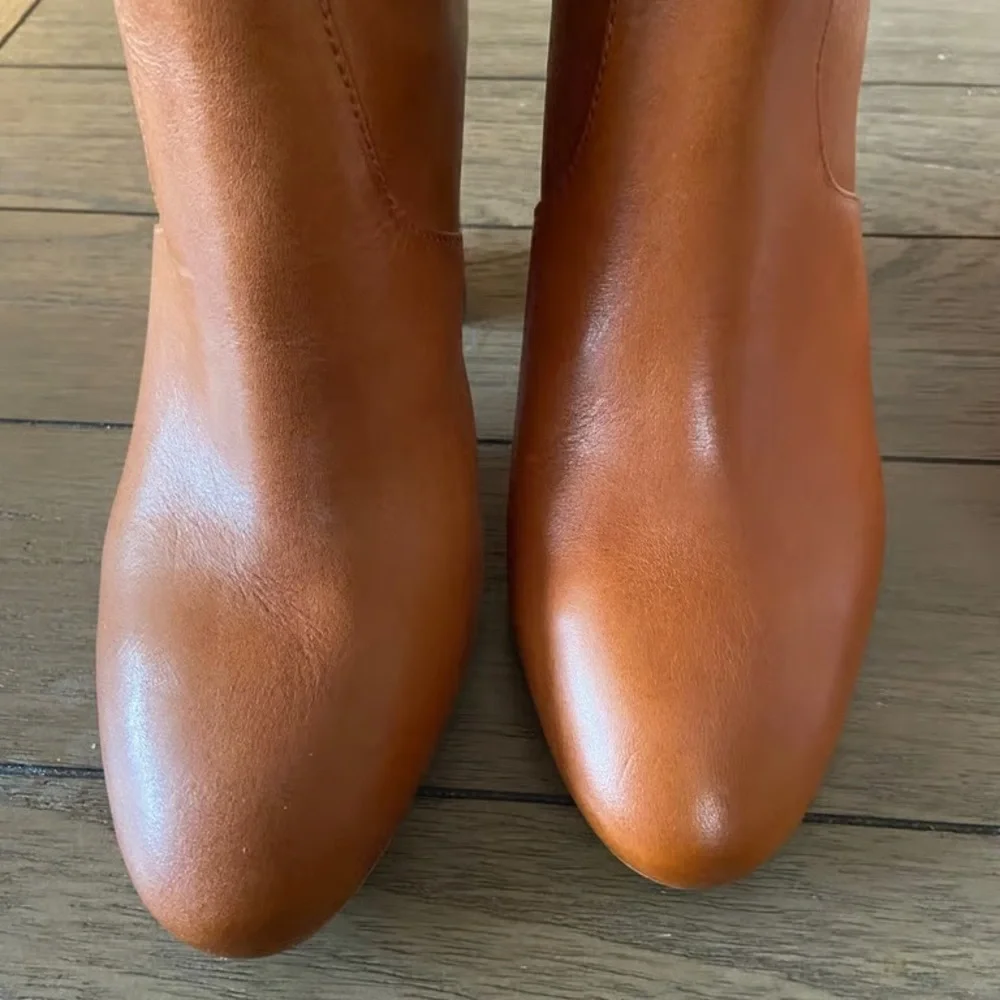 Loeffler Randall Tall Over-the-Knee Leather Boots in Cognac